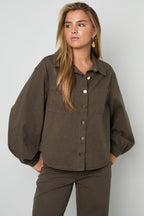 Geweven Katoen Vrouwen Jeansjack Casual Kleurcontrast