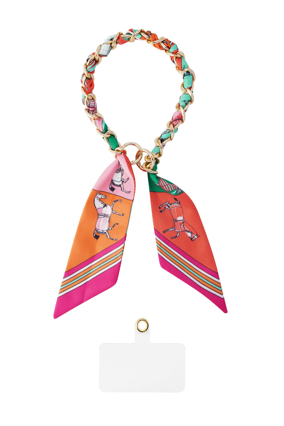 Telefoonkoord satijn luxe - multi