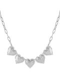 5 Harten Ketting – Zilver