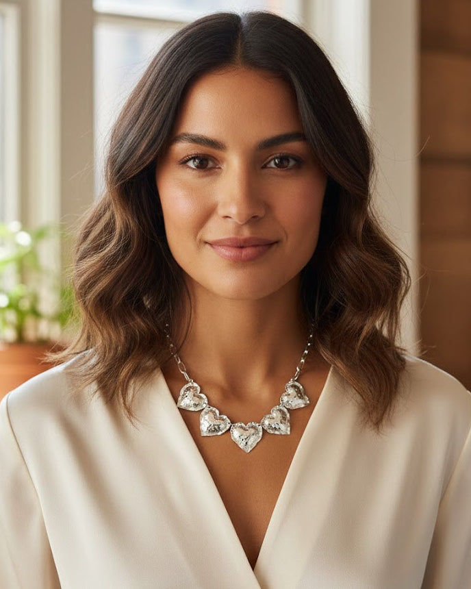 5 Harten Ketting – Zilver