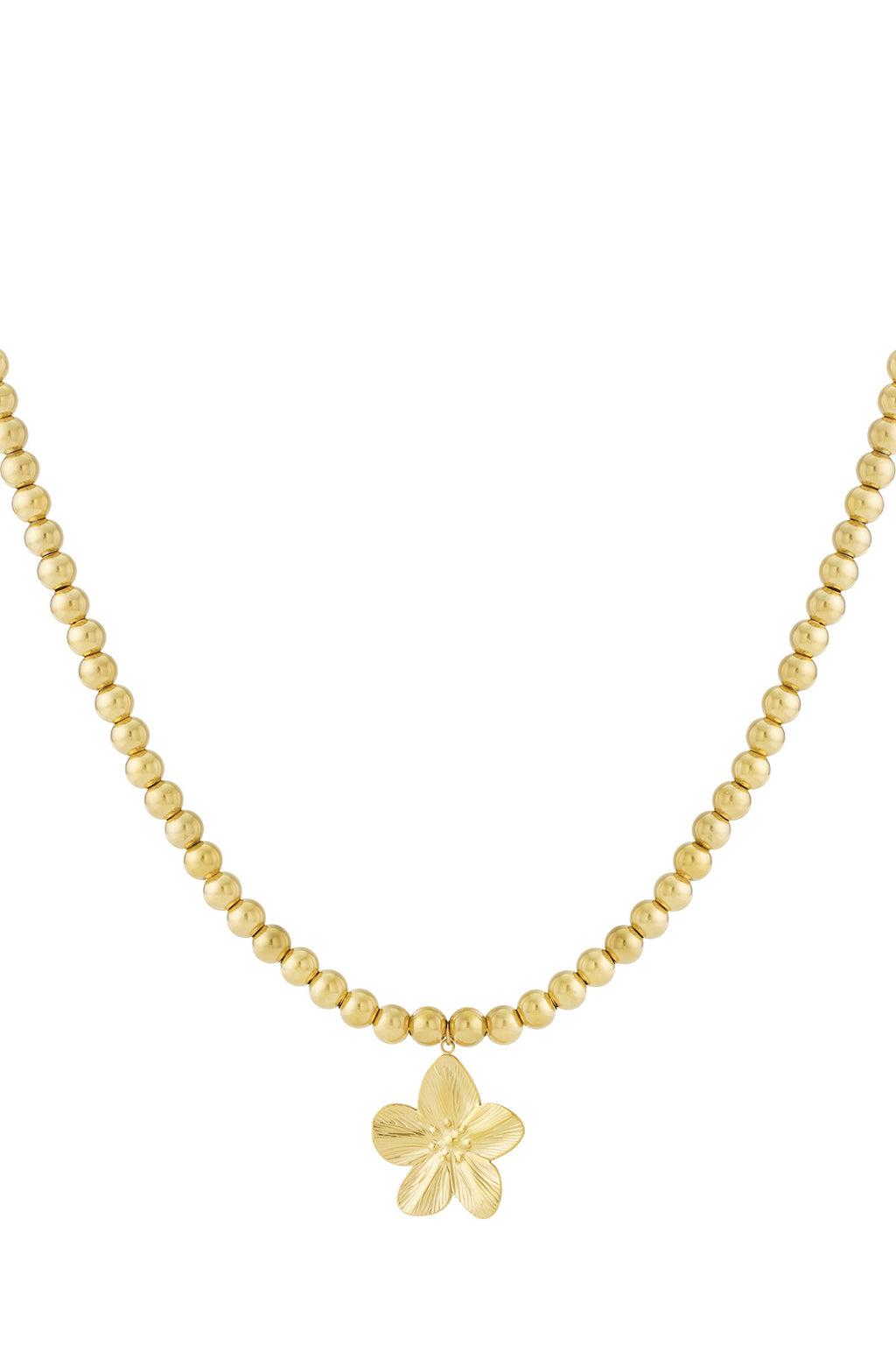 8mm holle kralenketting met een bloem