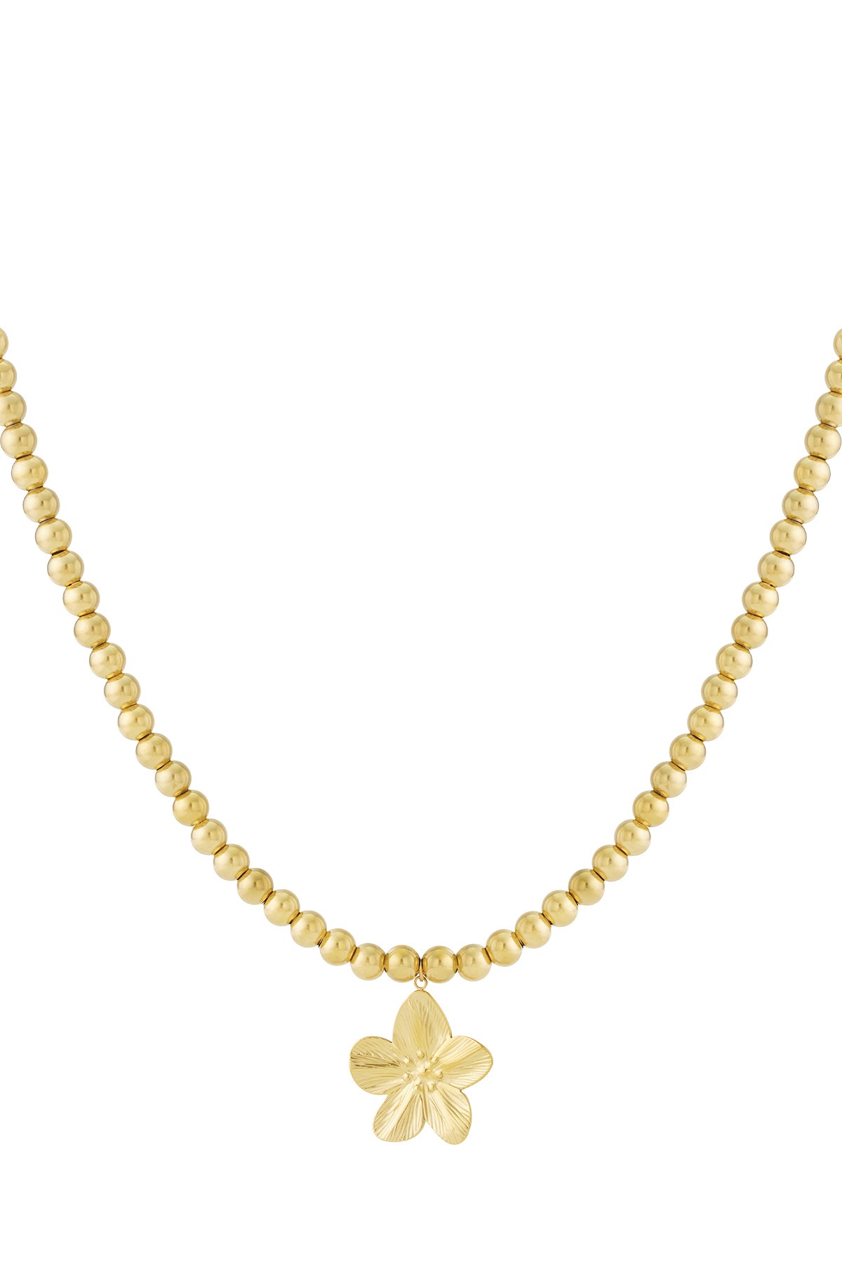 8mm holle kralenketting met een bloem