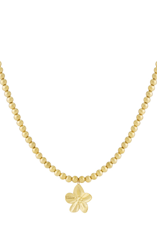 8mm holle kralenketting met een bloem