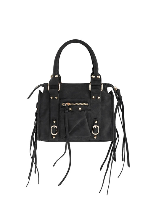 Accent Fringe Tas zwart – boho chique dames tas met franjes