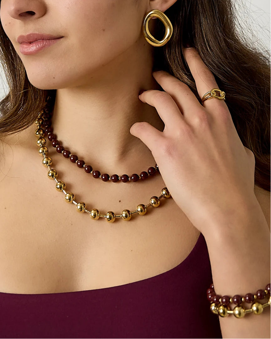 Acryl gelaagde ketting kralen en balletjes