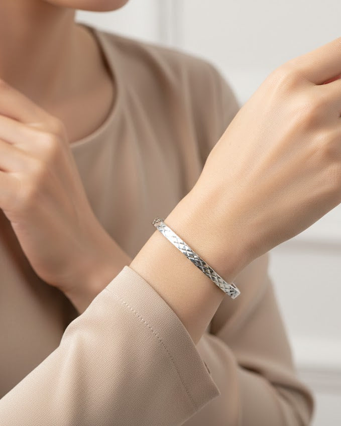 Armband Ruitjes – Zilver