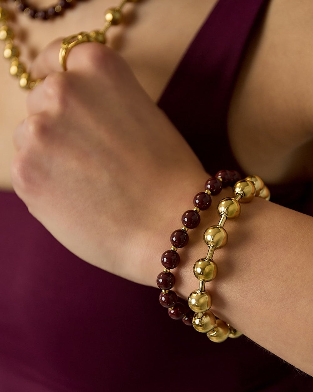 Armband met kralen en balletjes