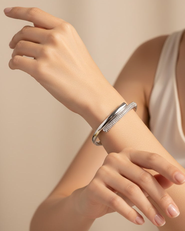 Armband met strass - Zilver