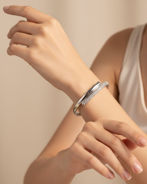 Armband met strass - Zilver