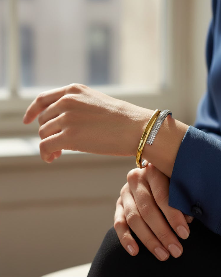 Armband met strass - Zilver en Goud