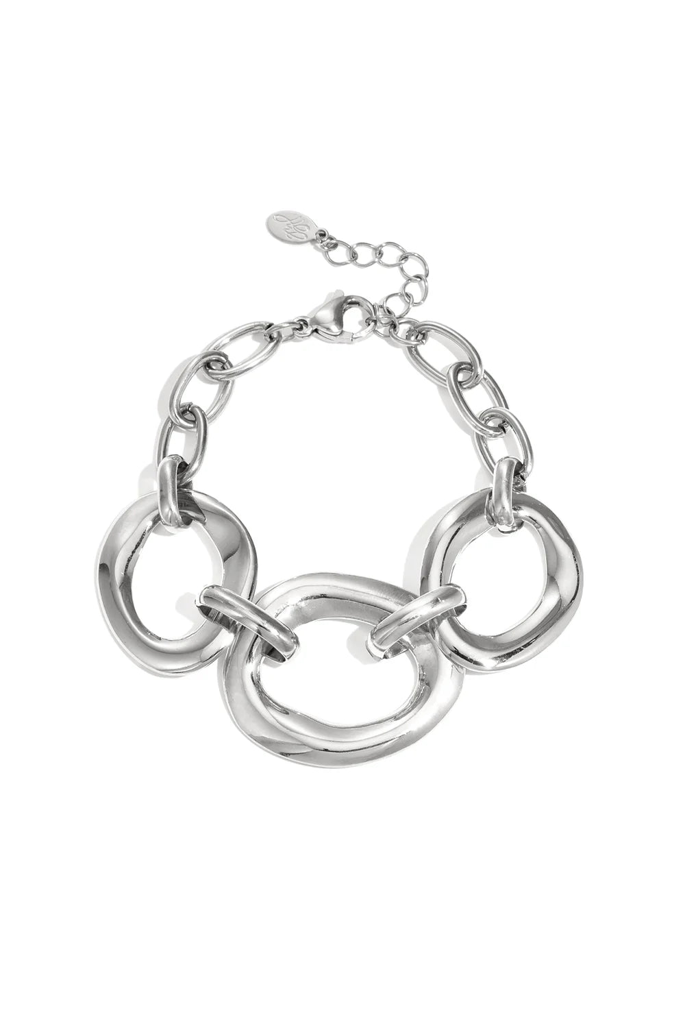 Armband met ronde statement stukken - zilveren dames armband - online bestellen bij niniforyou