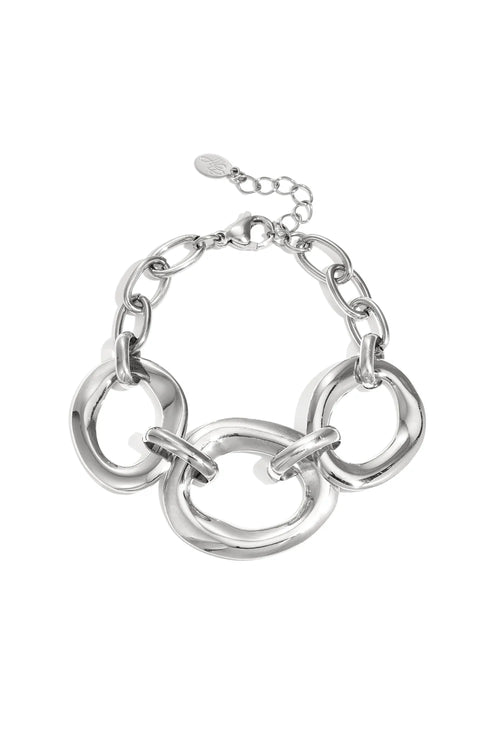 Armband met ronde statement stukken - zilveren dames armband - online bestellen bij niniforyou