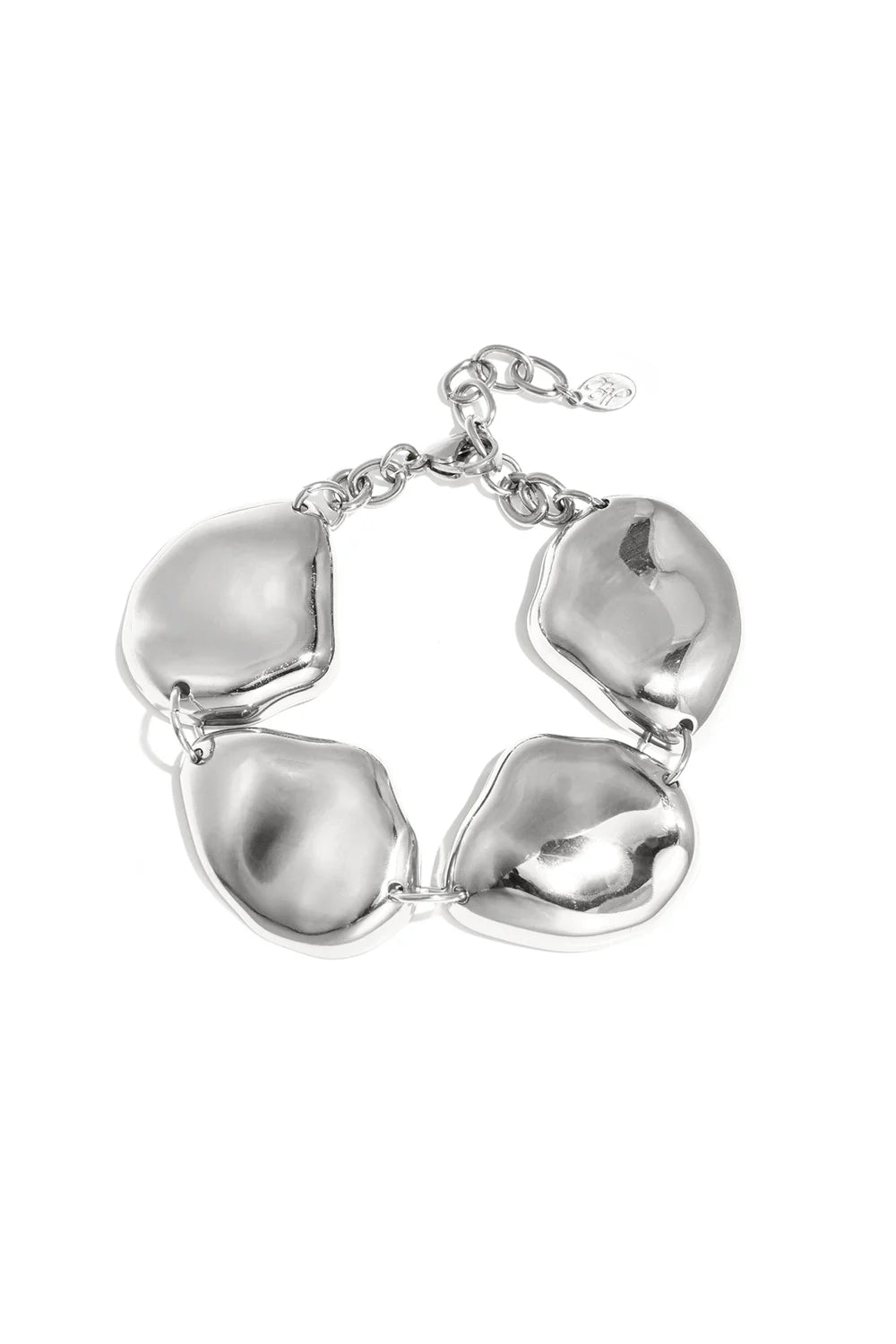 Armband met rustieke asymmetrische kralen - Zilver - Online kopen bij niniforyou