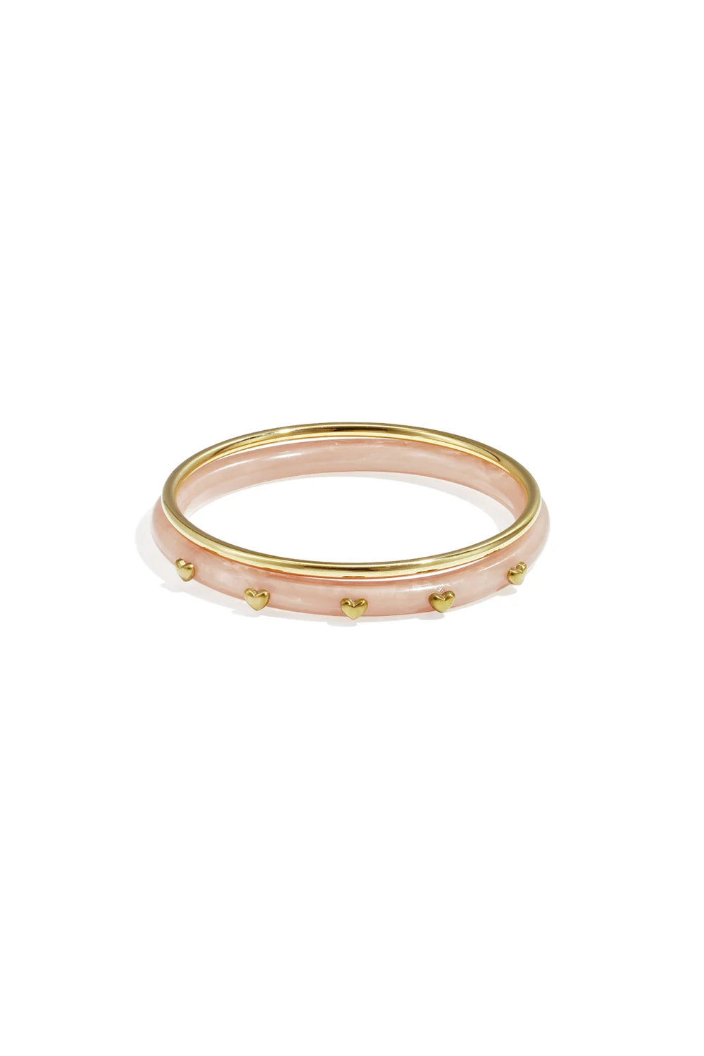 Bangle set met hartjesdetail - licht oranje - online kopen bij niniforyou