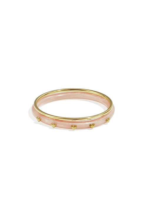 Bangle set met hartjesdetail - licht oranje - online kopen bij niniforyou