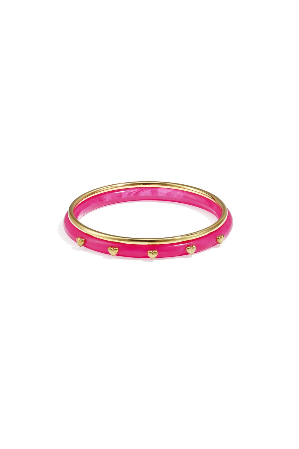 Bangle set met hartjesdetail - roze - online kopen bij niniforyou