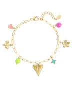 Bedelarmband color splash - Goud kleur