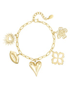 Bedelarmband floral lovers - Goud kleur