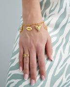 Bedelarmband floral lovers - Goud kleur