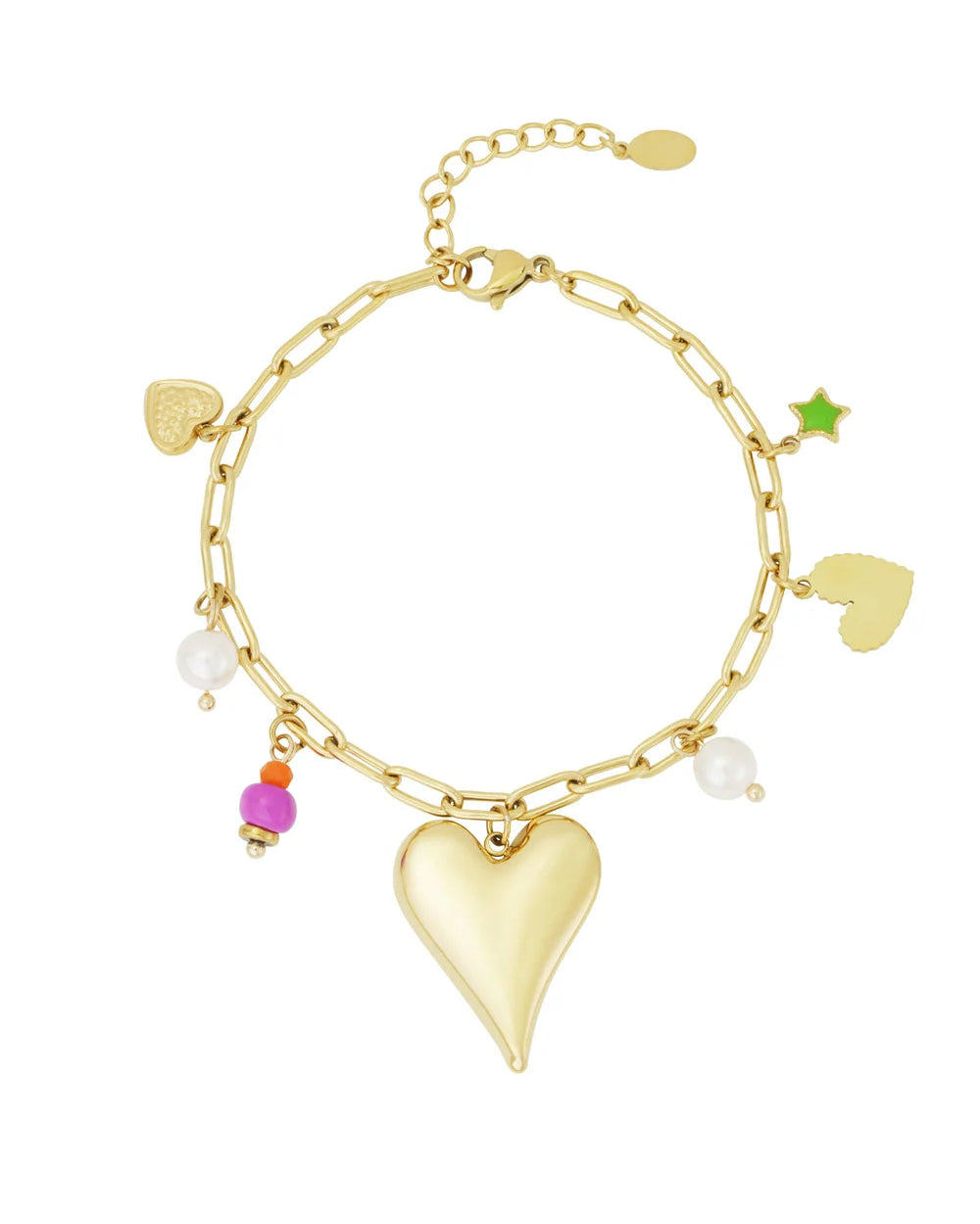Bedelarmband love moment - Goud
