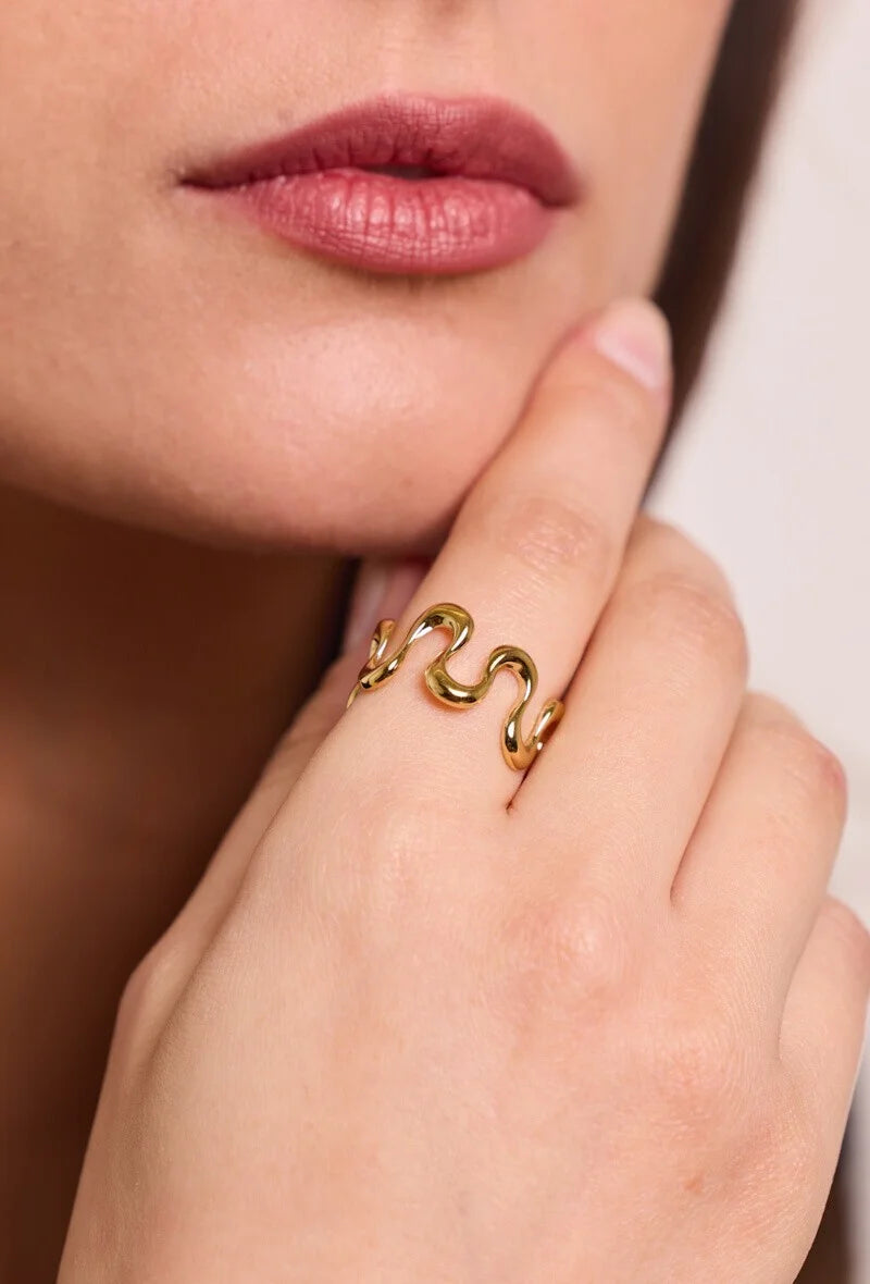 Big Wavy Ring – Goud