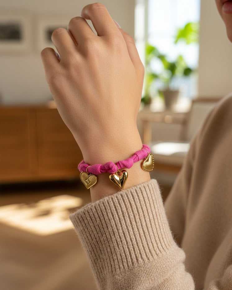 Bliss Heart – Fuchsia Gouden Armband Dames