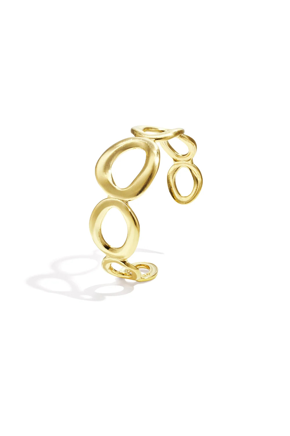 Chunky bangle met organische cirkels - Goud - online kopen bij niniforyou
