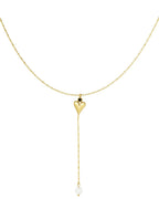 Classic heart & pearl ketting - Goud kleur