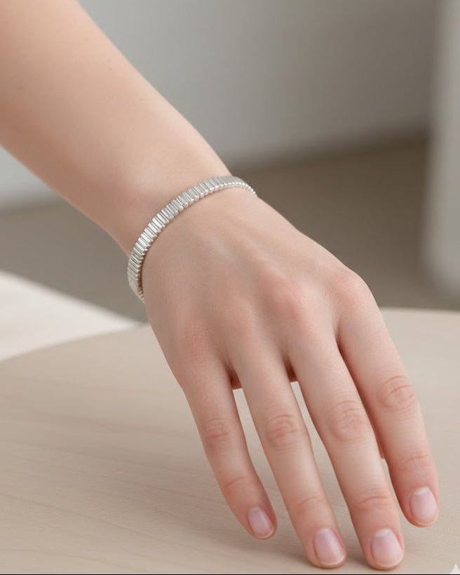 Gestructureerde Armband – Zilver