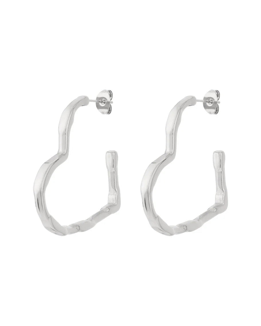 Grote Hartvormige Oorringen – Zilver