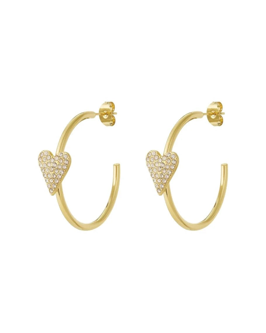 Hartvormige Hoepeloorbellen – Goud