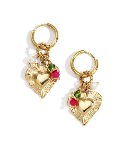 Heart Happy Charm Oorbellen – Goud