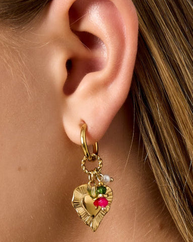Heart Happy Charm Oorbellen – Goud