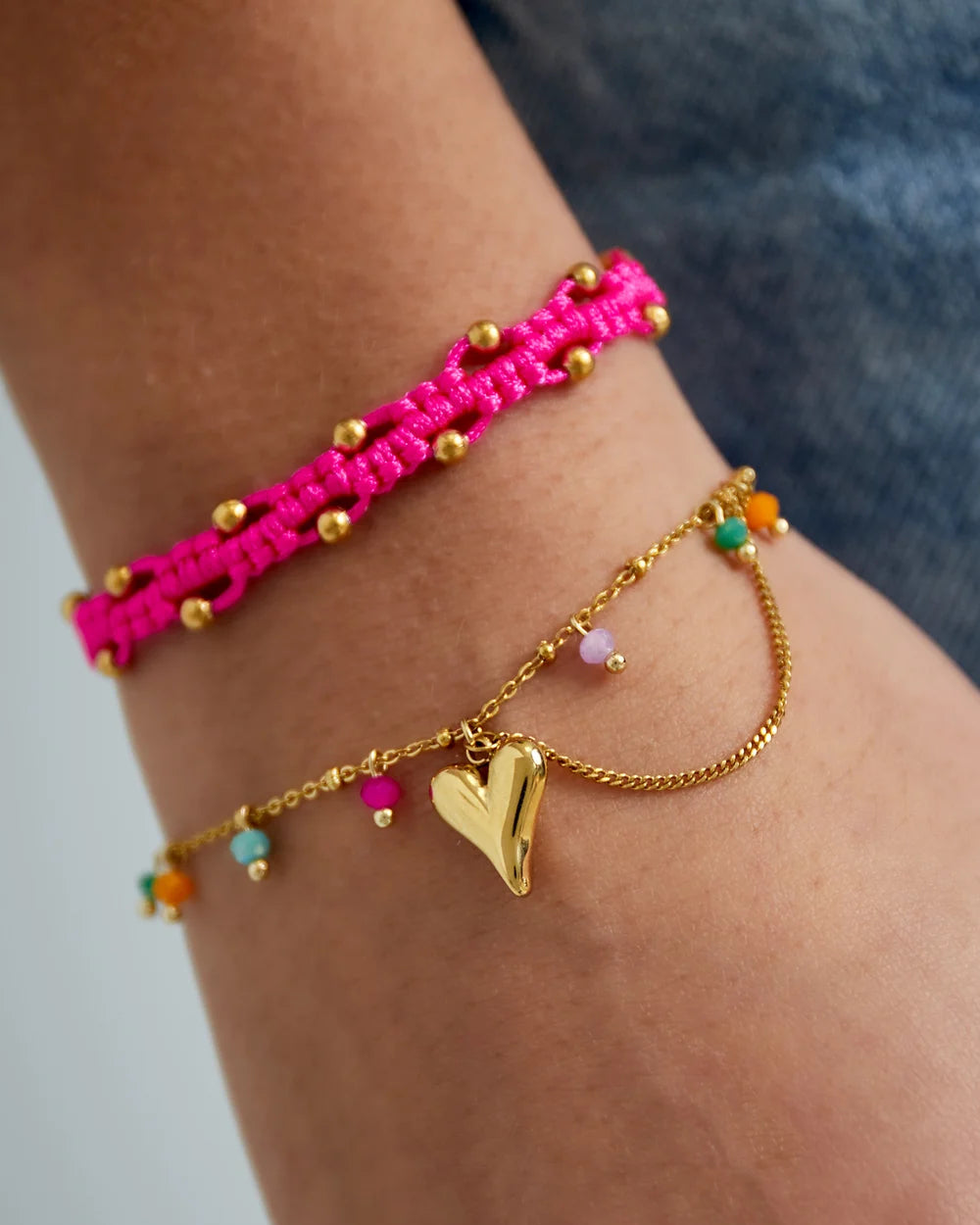 Heart pop armband - Goud