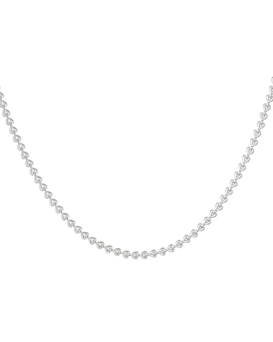 Ketting Aaneengesloten Hartjes – Zilver