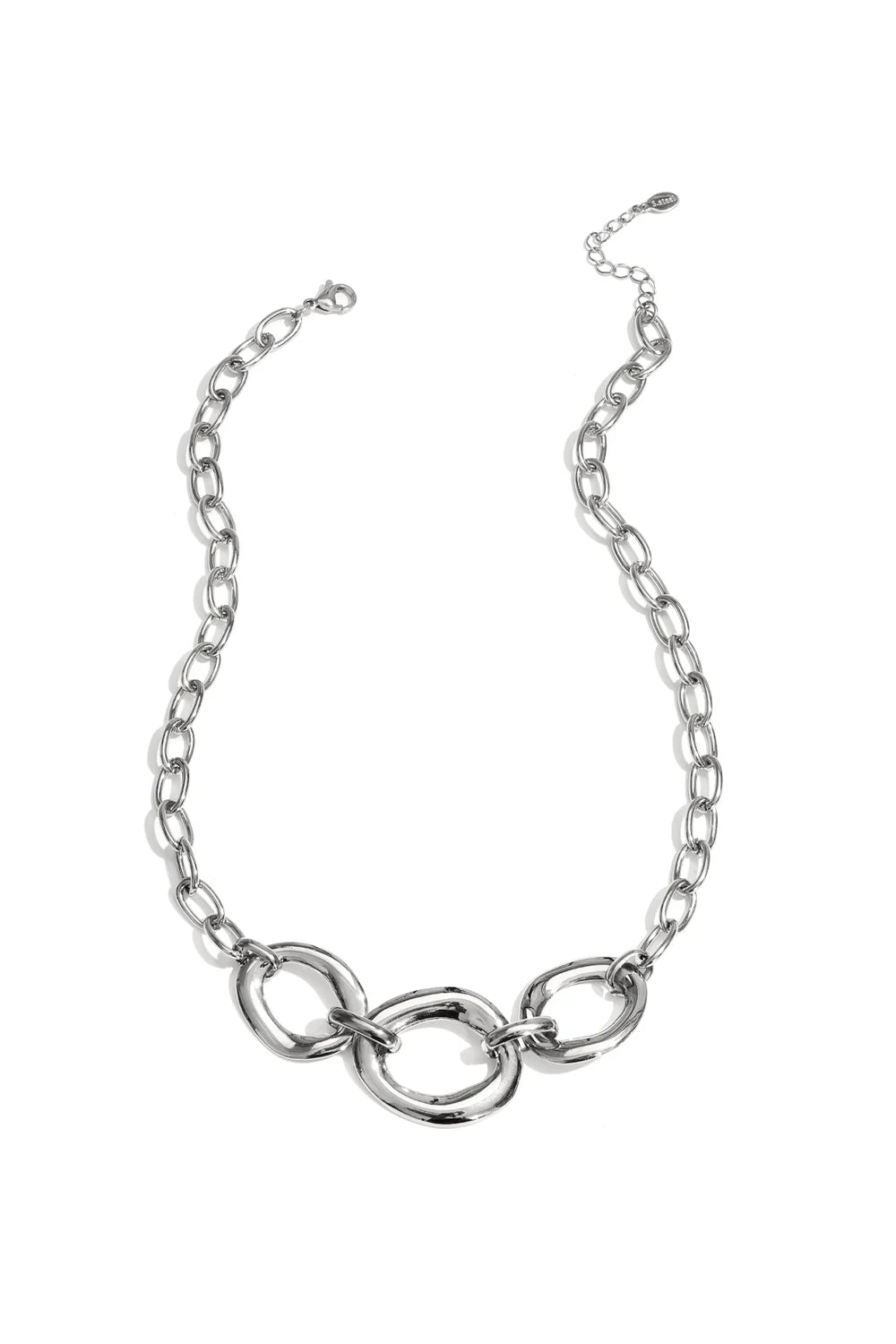 Ketting met ronde statement  - Zilver - Online kopen bij niniforyou