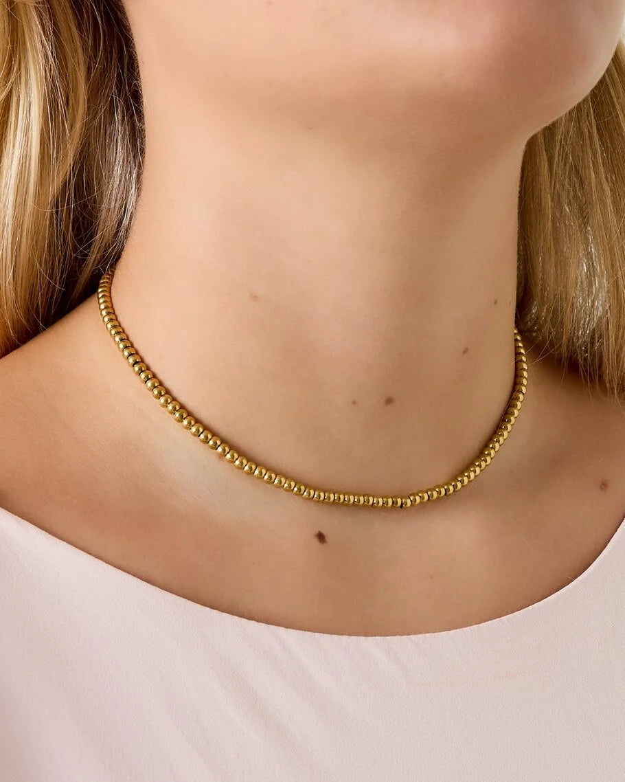 Ketting van Massieve Kralen 4 mm – Goud