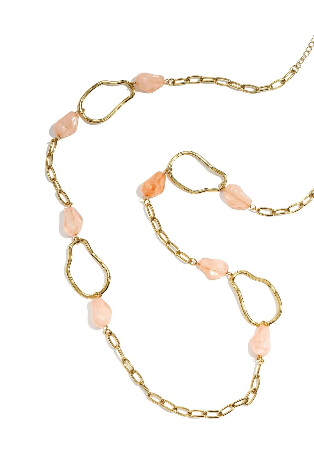 Lange ketting Sunset Blush - Goud met steentjes - online kopen bij niniforyou