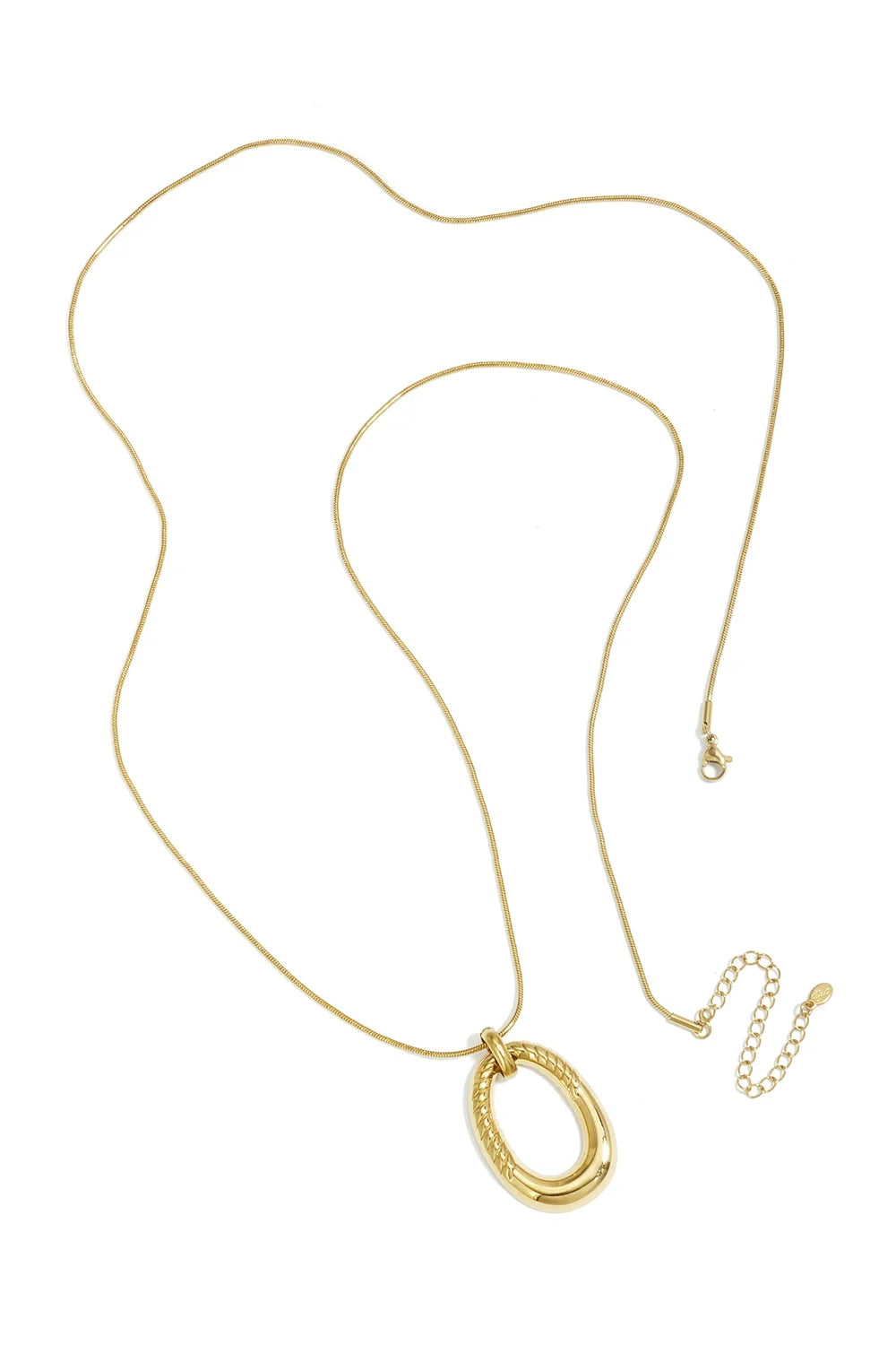 Lange ketting met ovale - Goud - Online kopen bij niniforyou