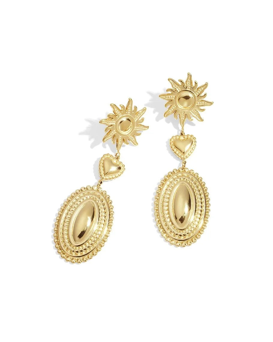Love the Sun Bungeloorbellen Goud – Stainless Steel – Statement Oorbellen