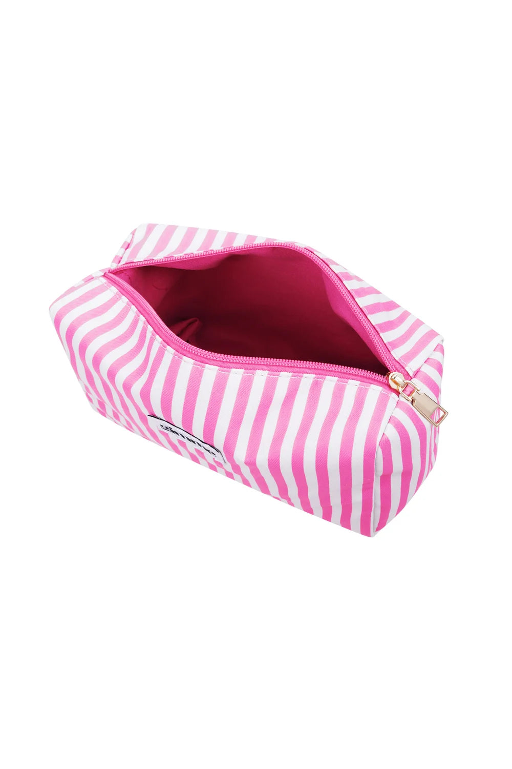 Make-up tas kleine strepen Roze