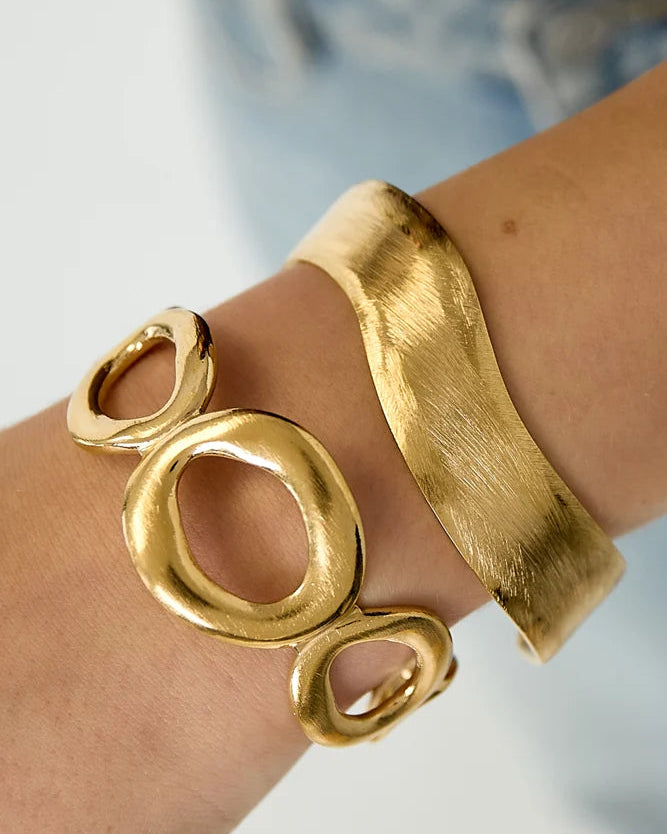 Manchetarmbanden onregelmatige vorm - goud