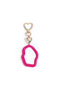 Onregelmatige Spiegelende Tashanger Met Hartjesdetail Fuchsia
