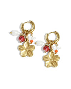 Oorbellen Bloem met Parels – Goud