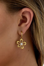 Oorbellen Daimond Flower - Goud - Online kopen bij niniforyou
