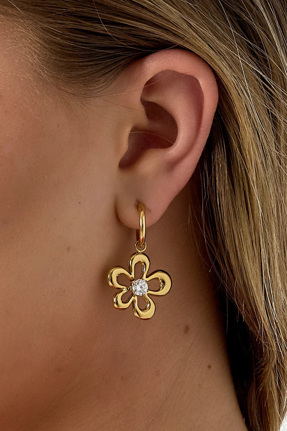 Oorbellen Daimond Flower - Goud - Online kopen bij niniforyou