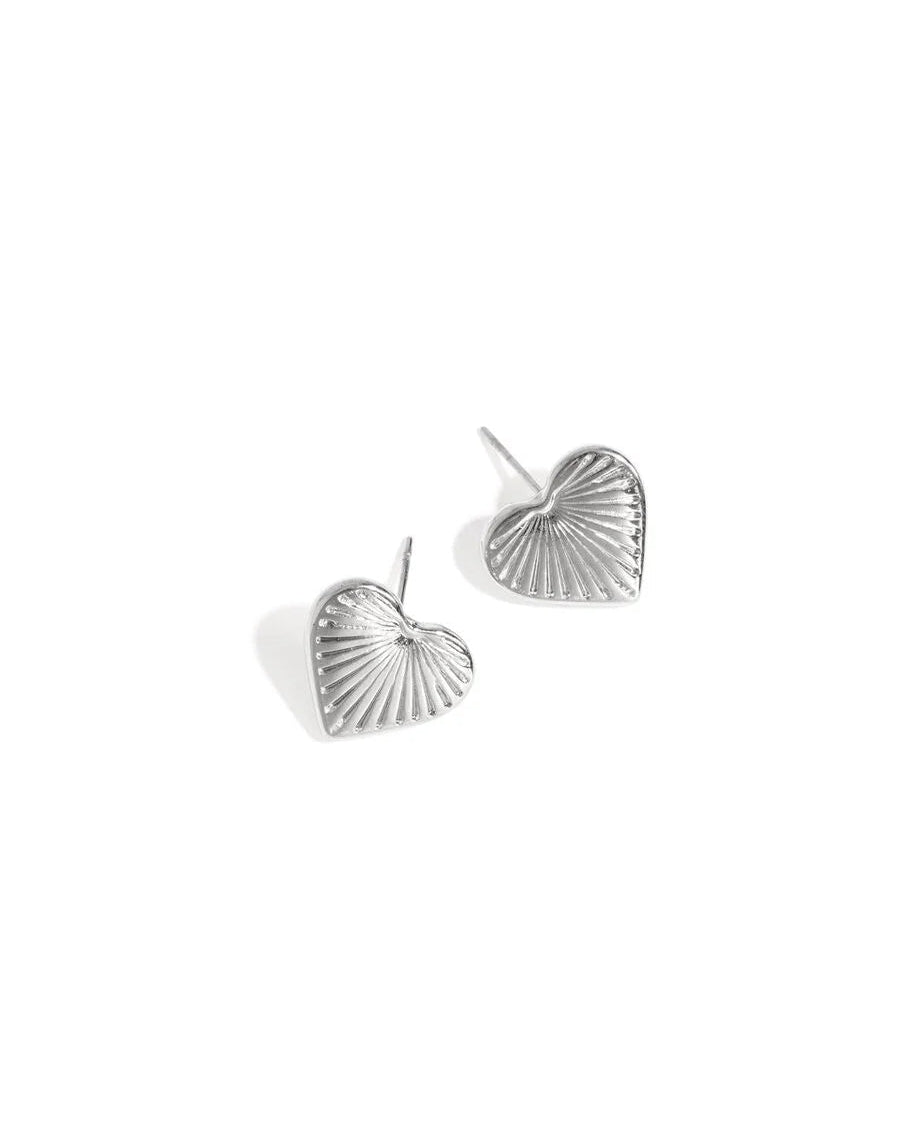 Oorbellen Kleine Hartjes Knopjes Zilver – Stainless Steel