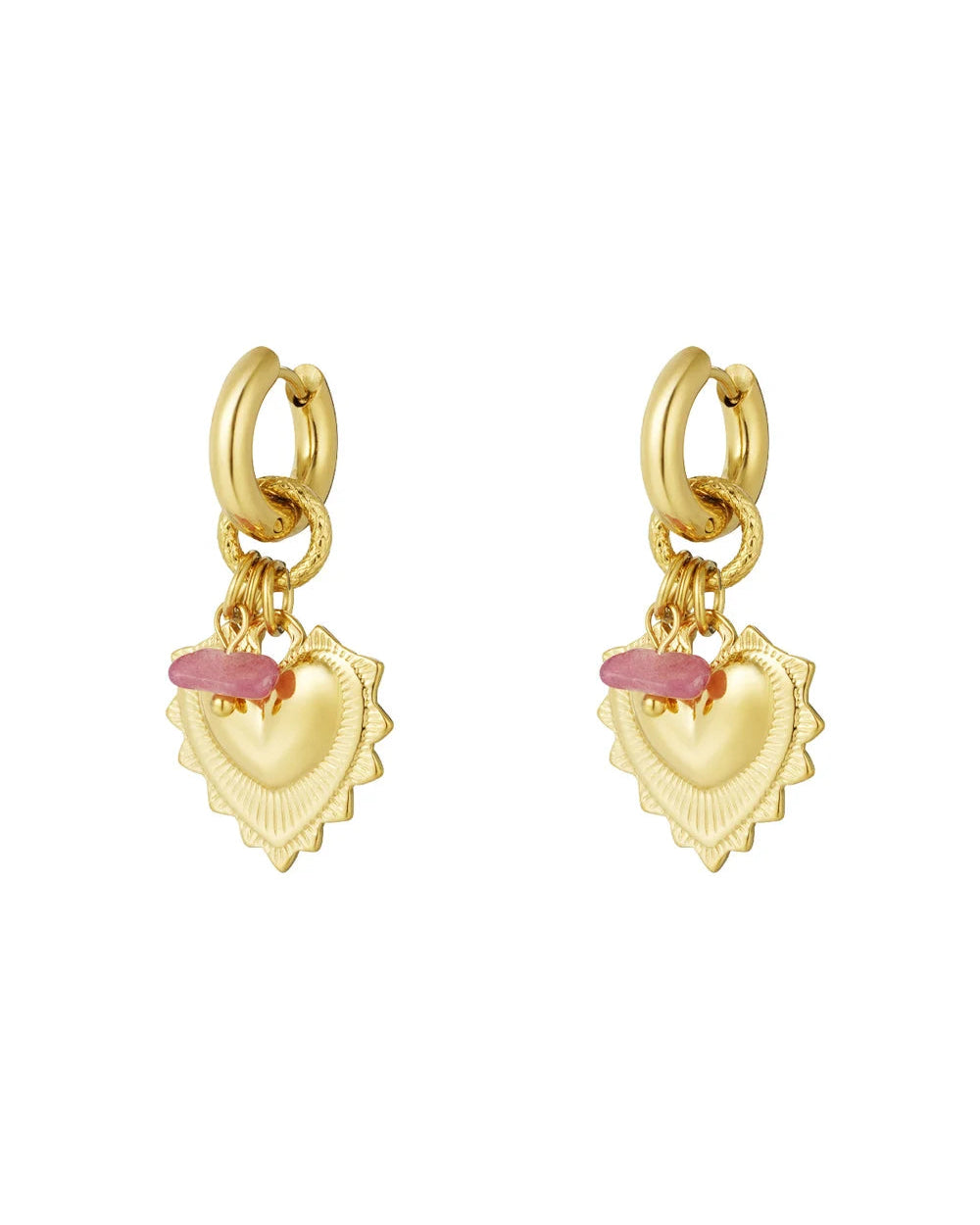 Oorbellen bold heart - Goud