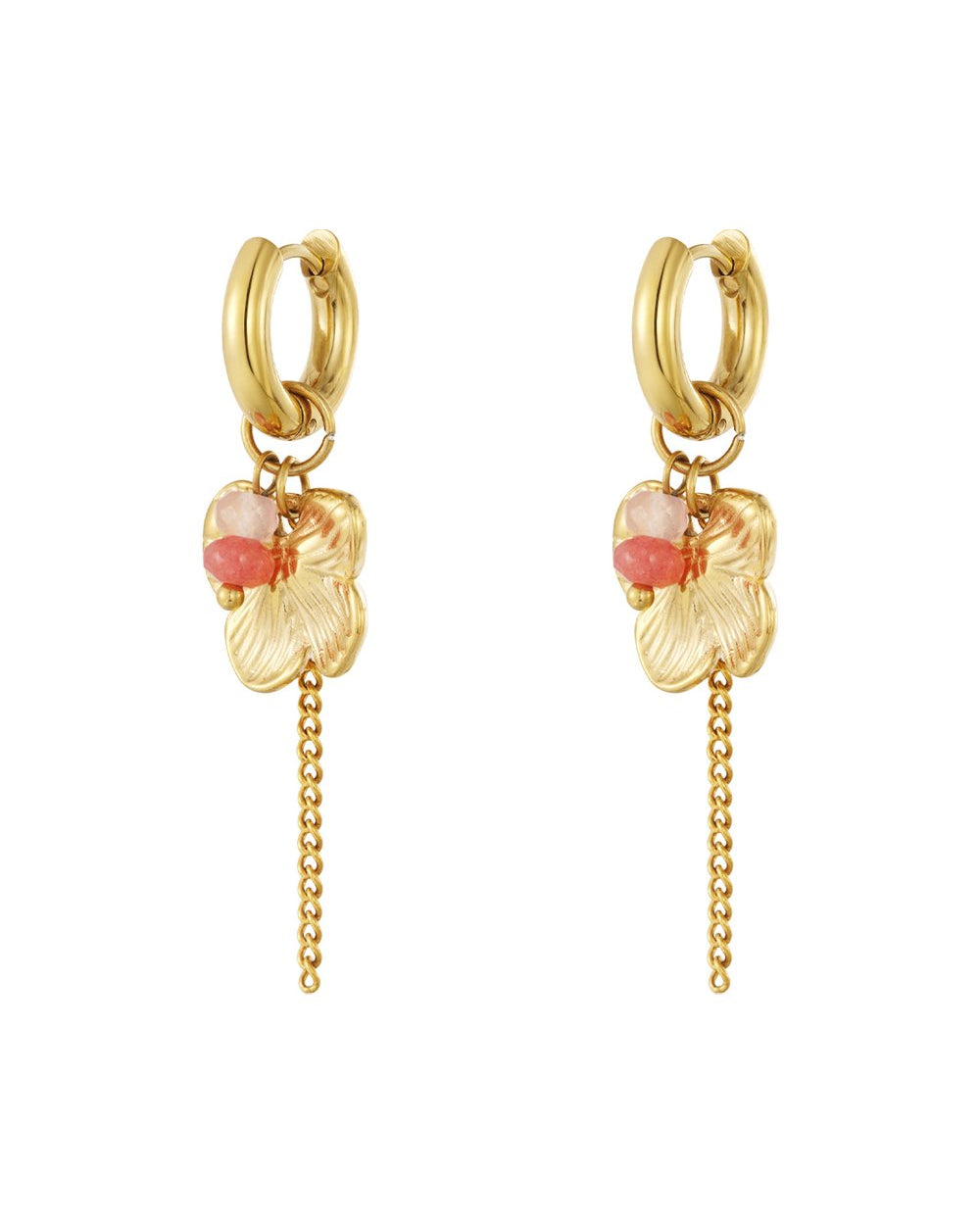 Oorbellen met Bloemenmotief – Goud