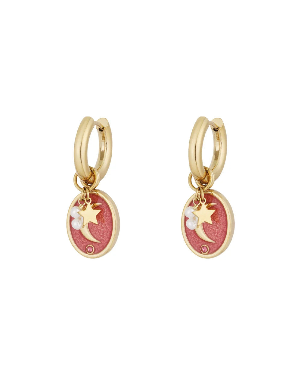 Oorbellen moon lover - Goud kleur